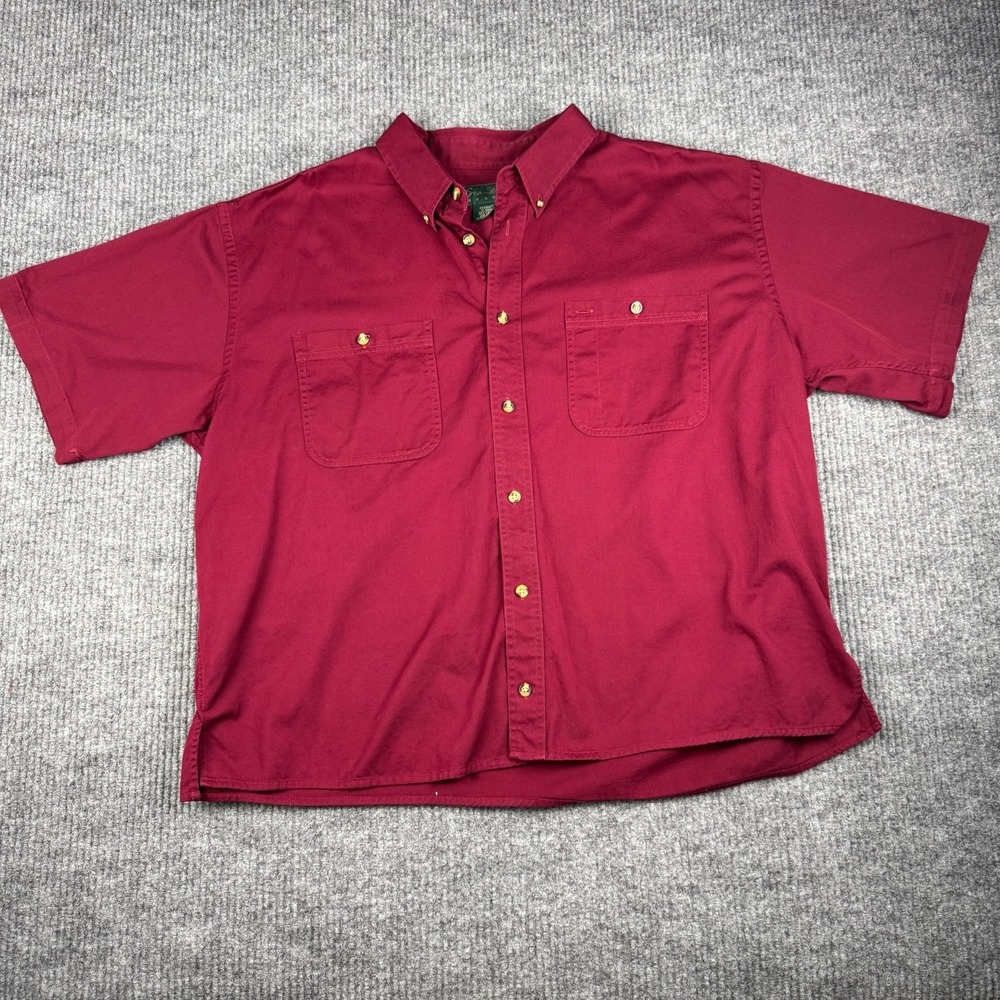 Scandia Woods Button Up Shirt Mens 2XL Cotton Short Sleeve Workwear Normcore